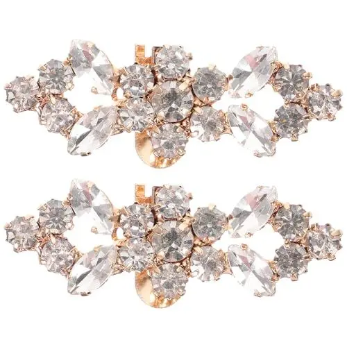 Produktbild: AOKWAWALIY Silber Schuhclip Schuhe Strass Kristall Schuh 2 Stück Clips Hochzeit Party Stiefel Dekoration Für Hochzeitsfeier