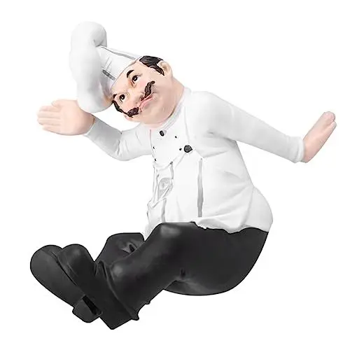 Produktbild: AOKWAWALIY Wohnkultur 1Stk Desktop fröhliche Kochfigur aus Harz italienisches Chef-Modell Modelle Ornament Kochskulptur aus Harz Sammlerstück schmücken Anzeige Statue Dekorationen