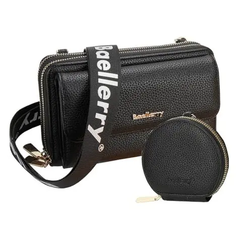 Produktbild: aolaso Damen Handy Umhängetasche Kleine Handytasche zum Umhängen PU Leder Crossbody Schultertasche Geldbörse mit Kartenfächer, Verstellbarem Schultergurt