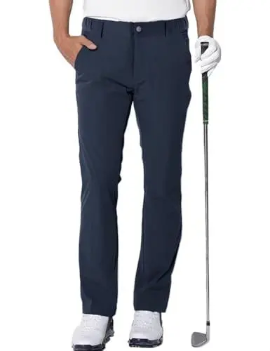 Produktbild: AOLI RAY Herren Golfhose Lang wasserdichte Golf Stretchhose Schmale Passform Golf Trousers Slim fit Stretch Golfhose Lang Golf Pants Navy M