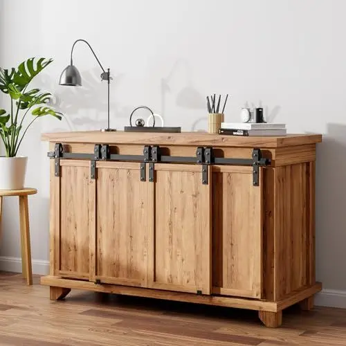 Produktbild: AONAYIOA 7FT/213CM Kabinett Mini Schiebetür Hardware-Kit, schiebetürbeschlag,schiebetür komplettset,Schiebegeräuschlos,für Eintürige TV-Ständer, Kleiner Kleiderschrank (Keine Schranktür)