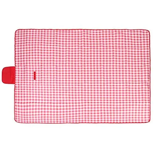 Produktbild: AONYAYBM Picknickmatten-Pad, Wasserdicht, Rot-weiße Gitter, Outdoor-Decke, Stilvolle, Langlebige Picknickdecken, Tragbare Faltbare Strandmatte, Outdoor-Picknickdecke, Picknickdecke für(195 * 200cm)