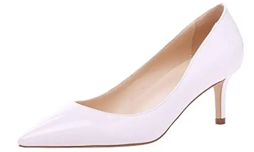 Produktbild: AOOAR Damen Kitten-Heel Bunt Elegante Weiß Lackleder Pumps Schuhe EU 38