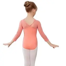 Produktbild: AOQUNFS Mädchen Masche Langarm Ballettkleidung Kinder Gymnastik Turnanzug Tanzen Mädchen Ballett Body, AM3000ZX-Wassermelone Rot, 7-8Jahre