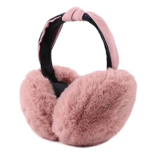 Produktbild: Aoreun Damen Ohrenschützer, Winter Warmer Plüsch Ohrenwärmer Faltbare Plüsch Warme Ohrenschützer Ohrwärmer für den Winter Mädchen Klassische Ohrschützer für Mädchen Dame Warm Halten - Rosa