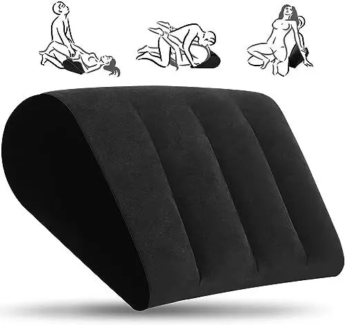 Produktbild: Aorgasms Sex Lendenkissen Sex Kissen - Aufblasbares Keilkissen Liebeskissen für Sexstellungen Sex Spiel für Mehr Spaß Bettkeile Sexmöbel Erotic Ramp Sex Spielzeug für Paare, Männer, Frau (Schwarz)