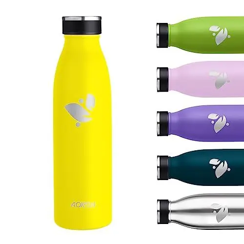 Produktbild: AORIN Trinkflasche, Wasserflasche-750ML-Trinkflasche Edelstahl 18/8 BPA-Frei, Auslaufsicher, Kohlensäure Geeignet Thermoskanne, Thermosflasche für Schule, Sport, Outdoor, Büro, Camping