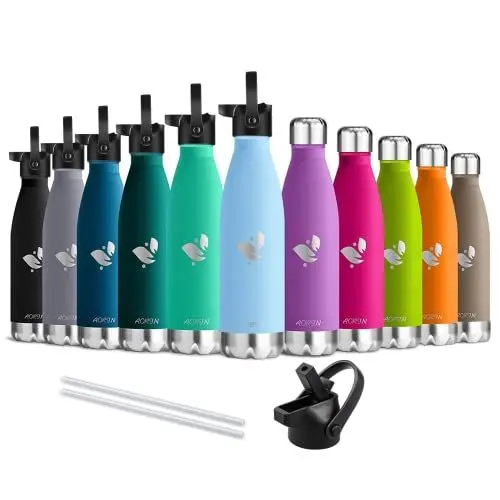 Produktbild: AORIN Vakuum-Isolierte Trinkflasche - 750ml - Wasserflasche BPA-Frei,24 H Kühlen & 12 H Warmhalten, Ideale Thermosflasche für Kinder, Schule, Sport, Outdoor, Fahrrad, Fitness