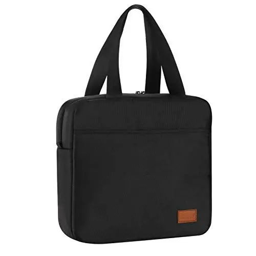 Produktbild: AOSBOS kleine Kühltasche Lunch Bag mit Reißverschluss Wasserdicht für Arbeit Schwarz 7L