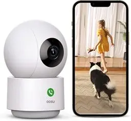 Produktbild: AOSU 2K Überwachungskamera Innen, 5G/2.4GHz WLAN Kamera Indoor mit Nachtsicht, 360° Heimüberwachungskamera für Ältere Kids mit Mensch/Haustiererkennung, 2-Wege-Audio, kompatibel mit Alexa