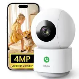 Produktbild: AOSU 4MP Überwachungskamera Innen WLAN Kamera, 360 ° Bewegungsverfolgung, Homekit Kamera mit 5G/2.4GHz WiFi, One-Touch-Anruf, Zwei-Wege-Audio, für Baby/ältere/Haustiere, kompatibel mit Alexa