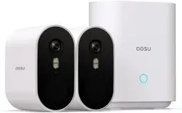 Produktbild: AOSU 5MP Überwachungskamera Aussen, Überwachungskamera Aussen Akku, 32G Lokale Speicher, Kein ABO, Kamera Überwachung Aussen 240 Tage Akku, Bewegungserkennung, 2-Wege-Audio,IP67,Funktioniert mit Alexa