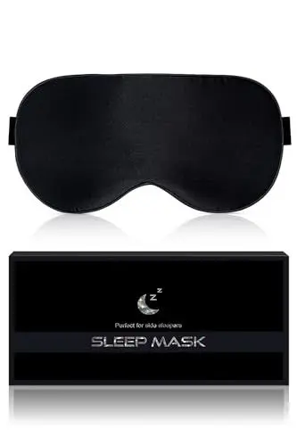Produktbild: Aosun Seiden Schlafmaske für Seitenschläfer, 22 Momme, 100% Reine Natürliche Bio Maulbeerseide Augenmaske für Herren & Frauen, 99% Lichtblockierende Schlafbrille mit Verstellbares Gummiband für Reisen