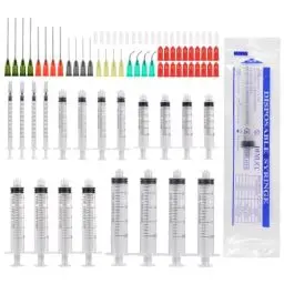 Produktbild: Aotfusd 20 Stück Spritzen-Set mit Stumpfer Nadel, Verschiedene Größen, 1ml, 3ml, 5ml,10ml, 20ml zum Nachfüllen und Messen von Flüssigkeiten, wissenschaftliche Labore, Pflanzenbewässerung