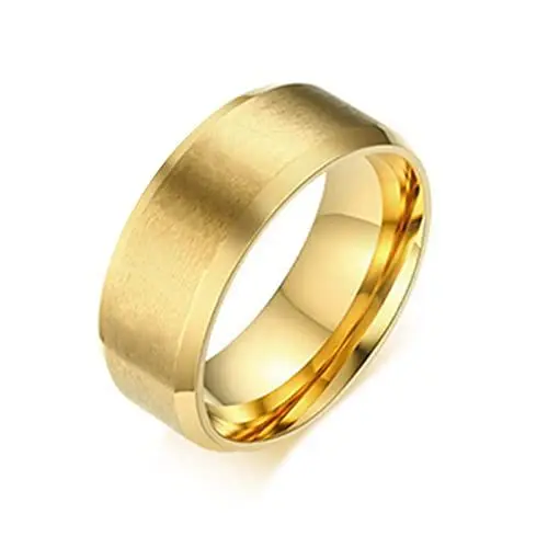 Produktbild: Aotiwe Punk Ringe Edelstahl, Dankeschön Geschenke Einfaches Ringband mit Strukturierter Oberfläche 8mm Strukturiertes Gold Größe 60 (19.1)