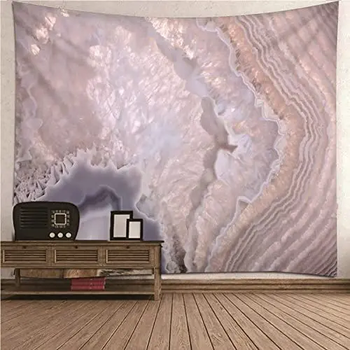 Produktbild: Aotiwe Tapisserie Kamin, Wanddekoration Garten Marmormuster aus Polyester Rosa 300X260Cm für Wohnung Geschenke
