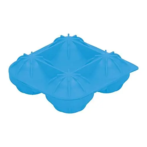 Produktbild: Aoveew 4-Gitter-Eisform, hochwertige Silikon-Eiskugelform, brillant für die Küche zu Hause (Blau)