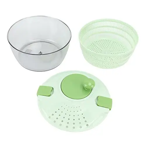 Produktbild: Aoveew Salatschleuder, einfacher praktischer und stilvoller Gemüsetrockner für knusprige und leckere Salate (Green)