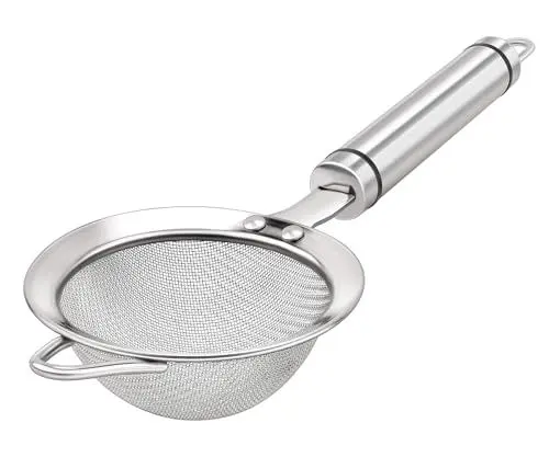 Produktbild: AOWOTO 304 Edelstahl Feinmaschige Siebe für Küche, Abschäumer mit Griff, Metallsieb für Lebensmittel, Reis, Öl, Nudeln, Obst, Gemüse, Teesieb