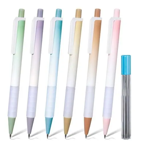 Produktbild: AOZUO 6 Stück 0,7 mm Druckbleistift Set, ästhetische Bleistifte Mechanical Pencil niedlicher Druckbleistift mit Farbverlauf mit 1 Box Ersatzminen für Druckbleistifte zum Schreiben Zeichnen Skizzieren