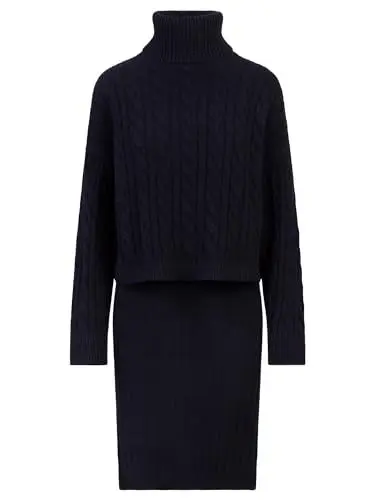Produktbild: APART Strick-Set aus einem ärmllosen Kleid und einem Pullover, Nachtblau, 38