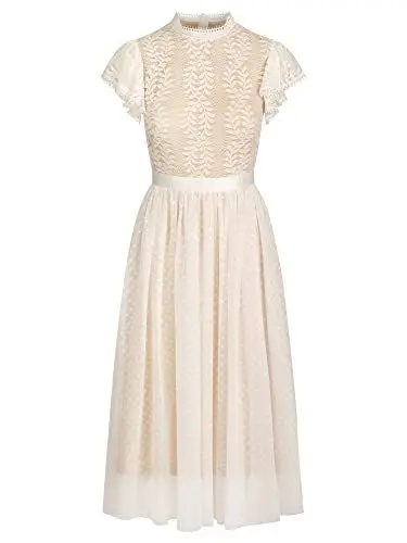 Produktbild: ApartFashion Damen Apart Spitzenkleid mit Tüllrock Special Occasion Dress, Weiß, S EU