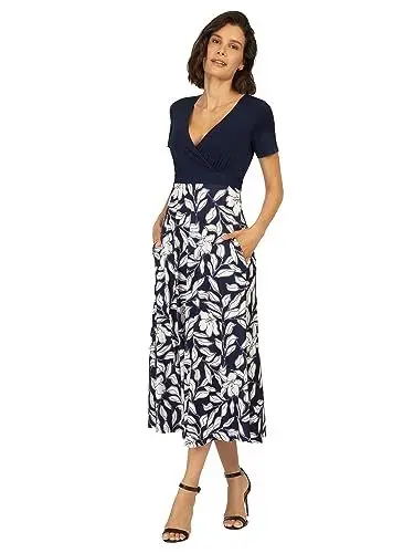 Produktbild: ApartFashion Damen Jerseykleid Lässiges Business-Kleid, Creme-Marineblau, 32