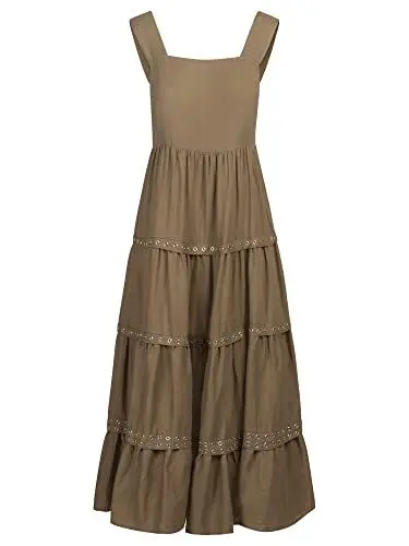 Produktbild: ApartFashion Damen Leinenkleid Kleid, Taupe, Normal