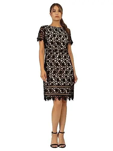 Produktbild: ApartFashion Damen Spitzenkleid Prom-Kleid, Schwarz-Nude, 36