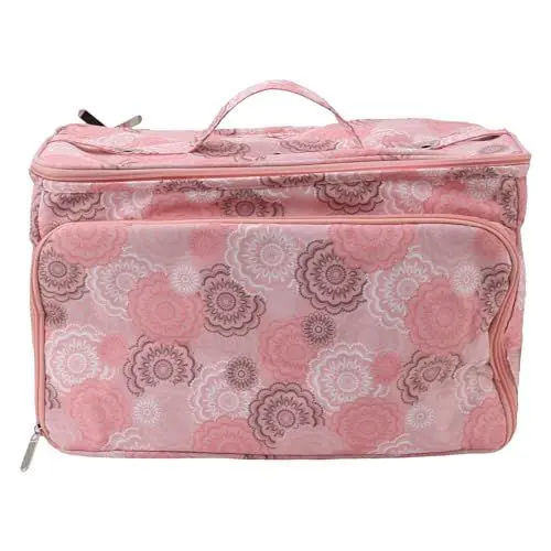 Produktbild: Apexare Stricktasche, rosa Oxford-Stoff, DIY, multifunktionaler tragbarer Häkelhalter für Stricknadeln, Garnknäuel und Nähzubehör, große Aufbewahrungs-Organizer-Tasche mit Taschen