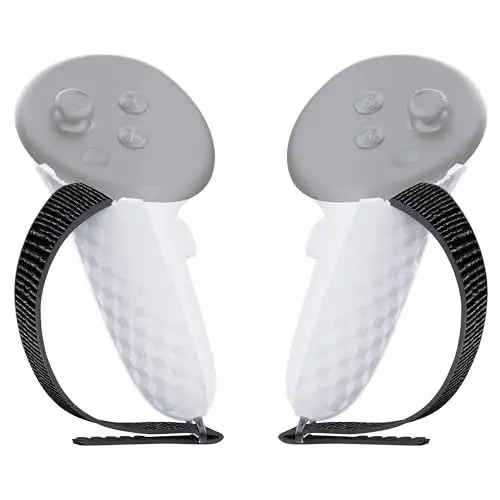 Produktbild: APEXINNO Activity-Schlaufen für Meta Quest 3 Controller-Griffe, mit verstellbaren Handrückenschlaufen und Batterieabdeckung, Handschlaufe Zubehör für Oculus Quest 3 Controller Gurt (Schwarz)