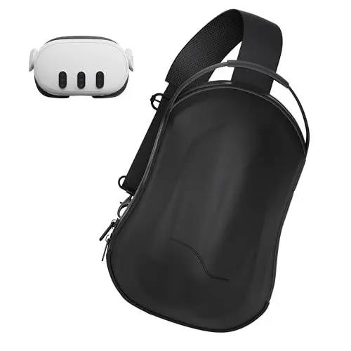 Produktbild: APEXINNO Tragetasche für Meta Quest 3S/ Oculus Quest 3/Meta Quest 2 Zubehör, Harte Case für Reisen und Aufbewahrung, schützende Umhängetasche mit gepolstertem Riemen, große Tasche, Carrying Case