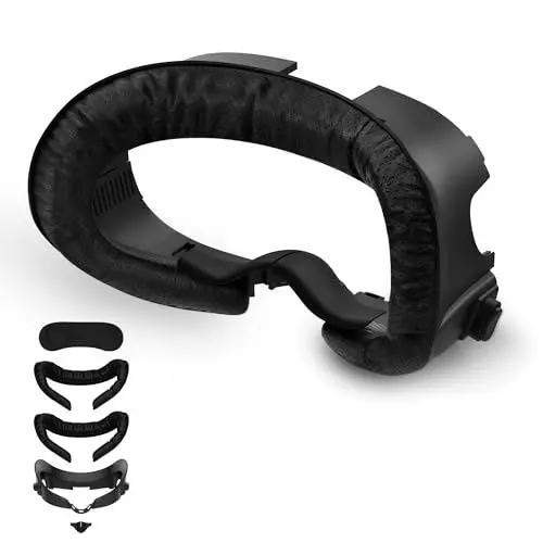 Produktbild: APEXINNO Verstellbare Headset-Einlage für Meta Quest 3, mit Tasten zur Tiefeneinstellung, Lichtblocker Nasenschutz, atmungsaktivem PU-Gesichtspolster, Facial Interface Zubehör für Oculus Quest 3