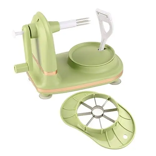 Produktbild: Apfelschäler und Schneider, Apfelschaler Apfelschneider mit Kurbel Manueller Apfelspalter Apfelspaltenschneider Kartoffelschäler Kartoffelschälmaschine, für Apfel Obst Schneider