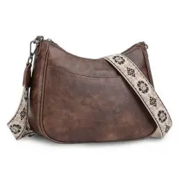 Produktbild: APHISON Klein Crossbody Bag mit Breitem Gurt Schultertasche Umhängetasche Damen veganem Leder kaffee Handtasche Tasche mit Abnehmbarem Schultergurt Kartenschlitz Reisetasche