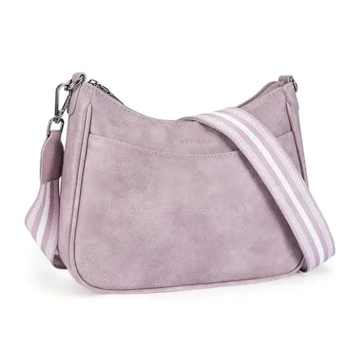 Produktbild: APHISON Klein Crossbody Bag mit Breitem Gurt Schultertasche Umhängetasche Damen veganem Leder blau Handtasche Tasche mit Abnehmbarem Schultergurt Kartenschlitz Reisetasche