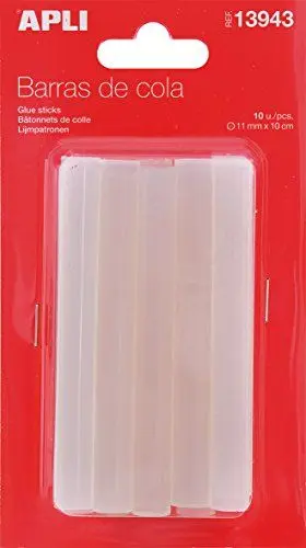 Produktbild: APLI 13943 – Nachfüllpackung für Heißklebepistole – 10 Klebestifte Ø 11 mm x 10 cm.