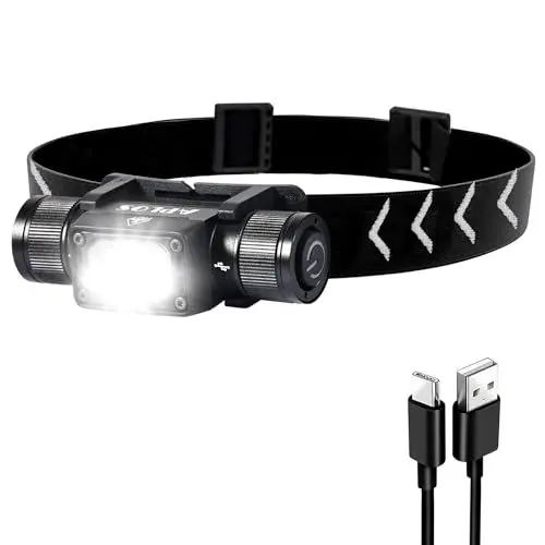 Produktbild: APLOS H340 stirnlampe led wiederaufladbar - 1500 Lumen kopflampe stirnlampe und 180° schwenkbarer Basis, superhelle led stirnlampe mit rotem Lichtmodus