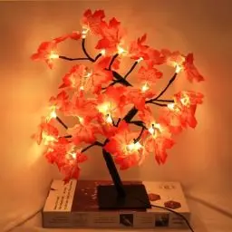 Produktbild: APODESS 24LED Halloween Dekoration Lichterbaum Herbstbaum Beleuchtet Halloween Deko Innen Leuchtbaum Baum Lampe Herbstblätter Deko Lichterzweige Led zweige,Herbstdeko Blätter Lichterketten