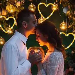 Produktbild: APODESS 3stk Lichterkette Herzen Hochzeit Deko Led Herz Zum Aufhängen Lichterkette Batterie Fensterbeleuchtung Ganzjährig für Valentinstag Dekorationen Weihnachten Warmweiß