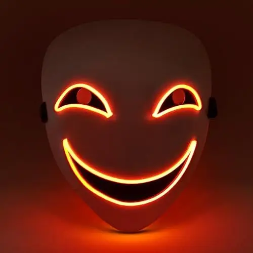 Produktbild: APODESS Anime LED Maske - Halloween Cosplay Leuchtend Purge im Dunkeln - Cyberpunk 3 Blinkmodi für Fasching Karneval - Kostüm Requisite für Herren Damen