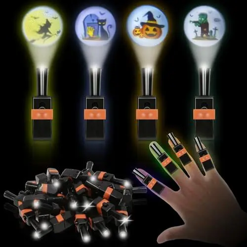Produktbild: APODESS Fingerlampe 36stk Halloween Leuchtringe Mitgebsel Geschenke Give Aways Kinder Halloweensparty Kleine Gadgets Ringe für Fasching, Partys
