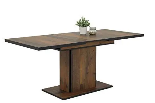 Produktbild: Hela Tische, Esstisch Säulentisch Andrea, Holzwerkstoff melaminbeschichtet, Dekor Oldwood, 140-180x80x76cm