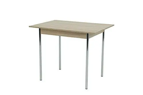 Produktbild: Hela Tische, Küchentisch Singeltisch Köln, Holzwerkstoff Dekor Sonoma Eiche, Rundrohrgestell verchromt, 65 x 90 x 72 cm