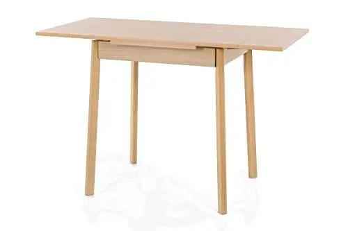 Produktbild: Apollo Küchentisch Singeltisch Trier, Holzwerkstoff Dekor Buche, Massivholzgestell Buche, ausziehbar, 75-112x55x74cm