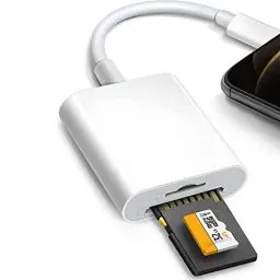 Produktbild: SD Card Reader for iPhone,Light-ing to SD/TF Card Camera Reader Adapter Converter for iPhone15/14/13/12/11/X/XS/XR/8/7 Pad,Support iOS 9-15 Later,Plug and Play