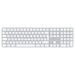 Produktbild: Apple Magic Keyboard mit Touch ID und Ziffernblock: Bluetooth, wiederaufladbar. Kompatibel mit Mac Computern Chip·· Deutsch, Weiße Tasten