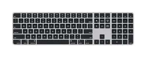 Produktbild: Apple Magic Keyboard mit Touch ID und Ziffernblock: Bluetooth, wiederaufladbar. Kompatibel mit Mac Computern Chip·· Englisch (USA), Schwarze Tasten