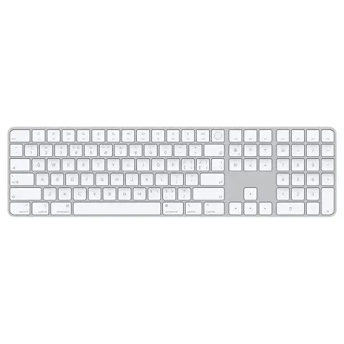 Produktbild: Apple Magic Keyboard mit Touch ID und Ziffernblock: Bluetooth, wiederaufladbar. Kompatibel mit Mac Computern mit Apple Chip·· Chinesisch (Pinyin), Weiße Tasten