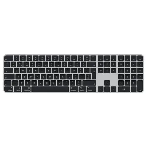 Produktbild: Apple Magic Keyboard mit Touch ID und Ziffernblock: Bluetooth, wiederaufladbar. Kompatibel mit Mac Computern mit Apple Chip·· Englisch, GB, Schwarze Tasten